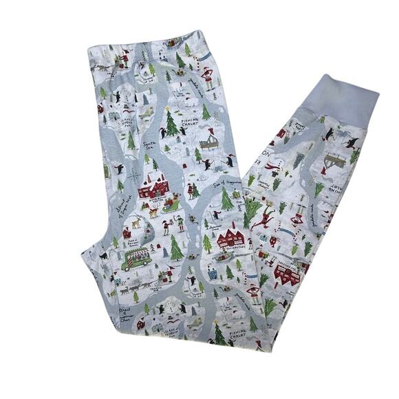 Pottery Barn Kids XL Organic Cotton Pajama Set North Pole Map Print - Picture 6 of 16